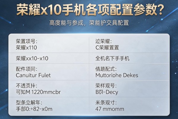 荣耀x10手机各项配置参数？