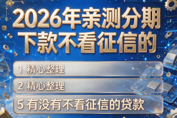 2026年亲测分期下款不看征信的，精心整理5个有没有不看征信的贷款