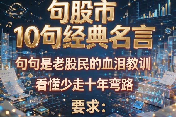 10句股市经典名言,句句是老股民的血泪教训,看懂少走十年弯路