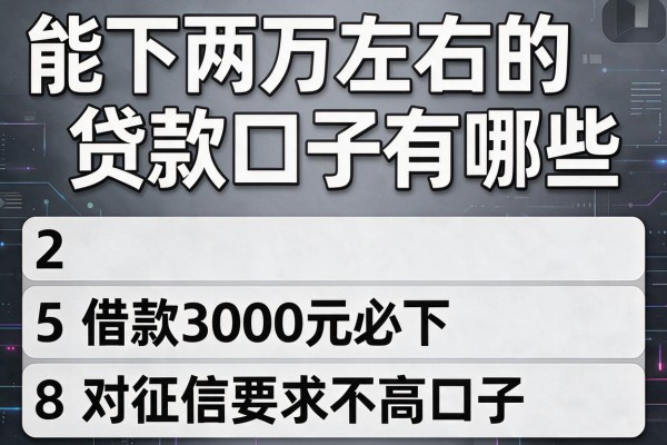 能下两万左右的贷款口子有哪些，本篇分享这5个借款3000元必下对征信要求不高口子