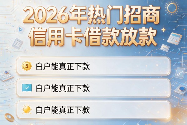 2026年热门招商信用卡借款放款，为您汇总5个白户能真正下款的网贷