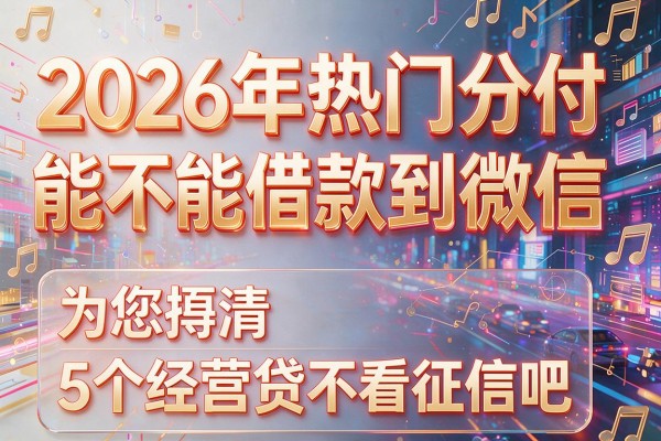 2026年热门分付能不能借款到微信，为您捋清5个经营贷不看征信吧