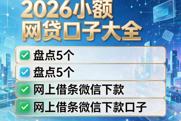2026小额网贷口子大全,盘点5个网上借条微信下款口子