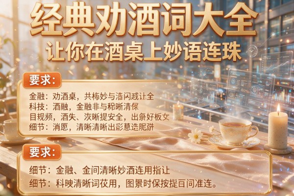 经典劝酒词大全让你在酒桌上妙语连珠