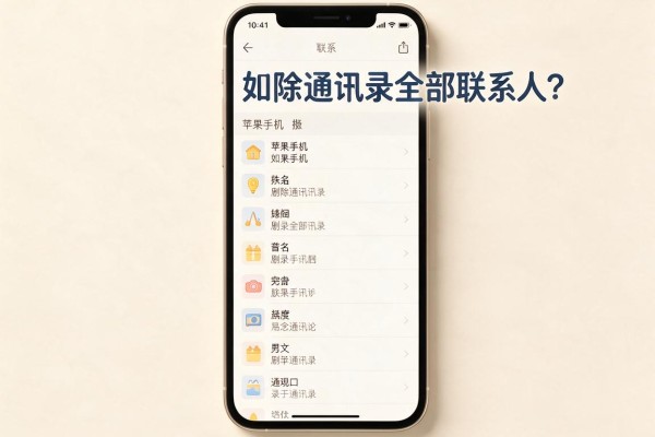 苹果手机如何删除通讯录全部联系人?