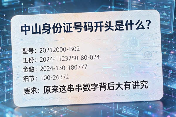 中山身份证号码开头是什么?原来这串数字背后大有讲究