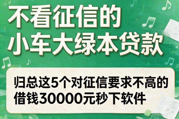 不看征信的小车大绿本贷款,归总这5个对征信要求不高的借钱30000元秒下软件