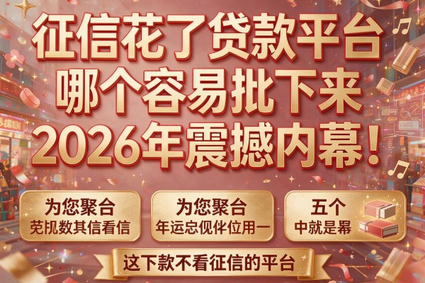 征信花了贷款平台哪个容易批下来2026年震撼内幕!为您聚合这五个下款不看征信的平台