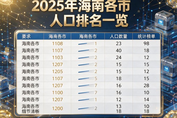 2025年海南各市人口排名一览 海南各市人口数量统计榜单