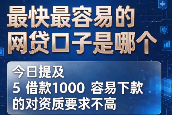 最快最容易的网贷口子是哪个,今日提及5个借款1000容易下款的对资质要求不高app