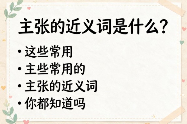主张的近义词是什么？这些常用的主张的近义词你都知道吗