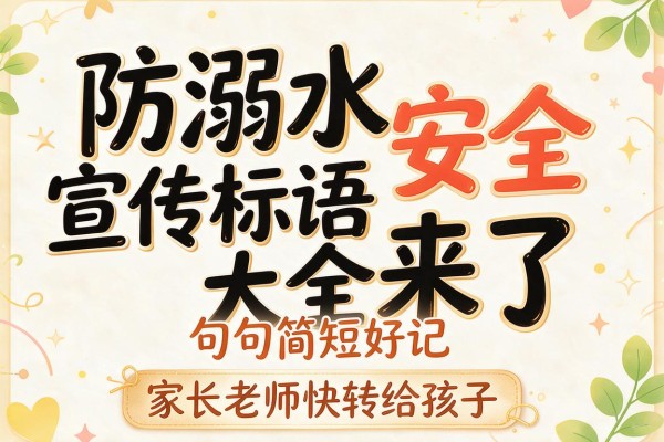 防溺水安全宣传标语大全来了 句句简短好记 家长老师快转给孩子