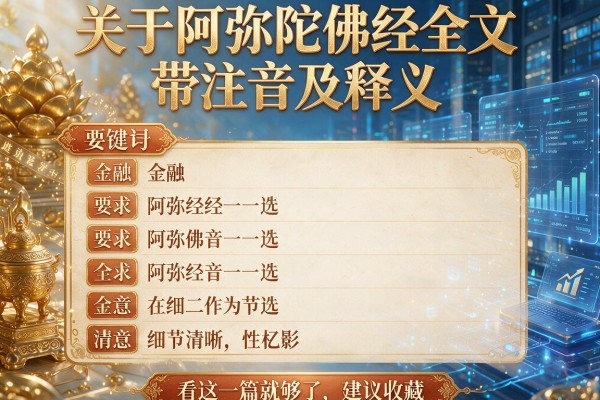 关于阿弥陀佛经全文带注音及释义,看这一篇就够了,建议收藏