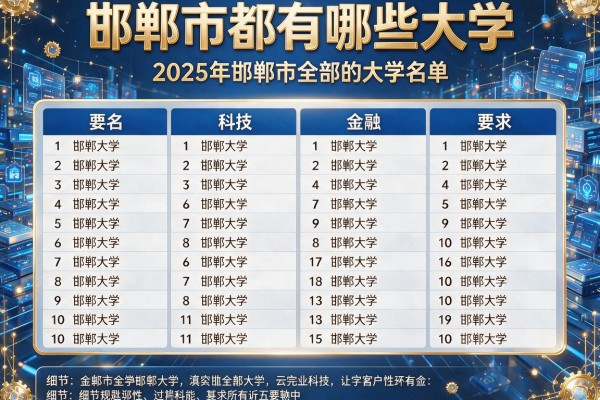 邯郸市都有哪些大学,2025年邯郸市全部的大学名单及排名