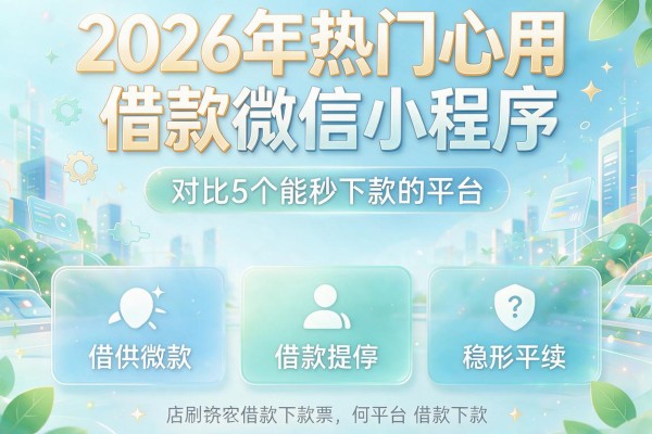 2026年热门心用借款微信小程序,对比5个能秒下款的平台