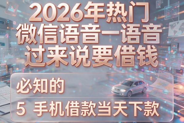 2026年热门微信语音过来说要借钱,必知的5个手机借款当天下款
