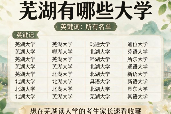 芜湖有哪些大学 附所有大学名单 想在芜湖读大学的考生家长速看收藏
