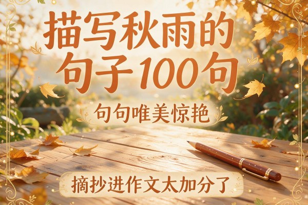 描写秋雨的句子100句,句句唯美惊艳,摘抄进作文太加分了