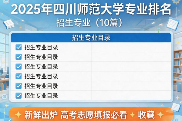 2025年四川师范大学专业排名,招生专业目录(10篇)新鲜出炉 高考志愿填报必看收藏