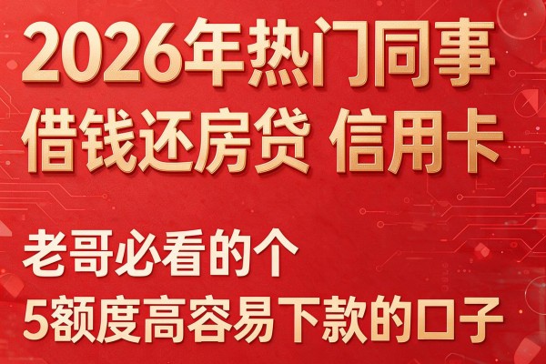 2026年热门同事借钱还房贷信用卡,老哥必看的5个额度高容易下款的口子