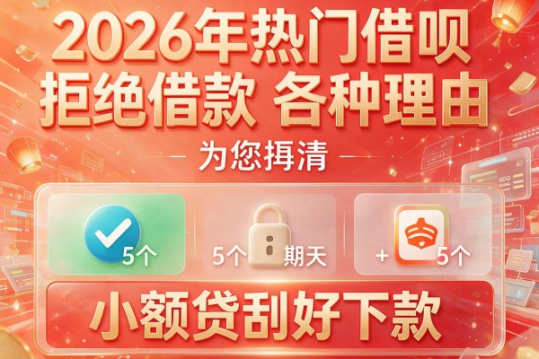 2026年热门借呗拒绝借款各种理由,为您捋清5个小额贷款好下款不