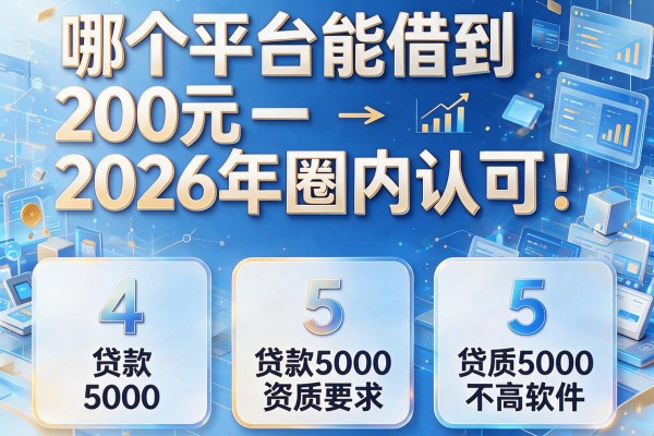 哪个平台能借到200元2026年圈内认可！同时总结5个贷款5000对资质要求不高软件