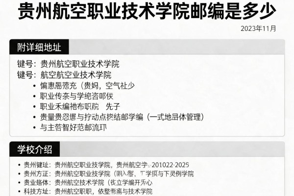 贵州航空职业技术学院邮编是多少 附详细地址和学校介绍