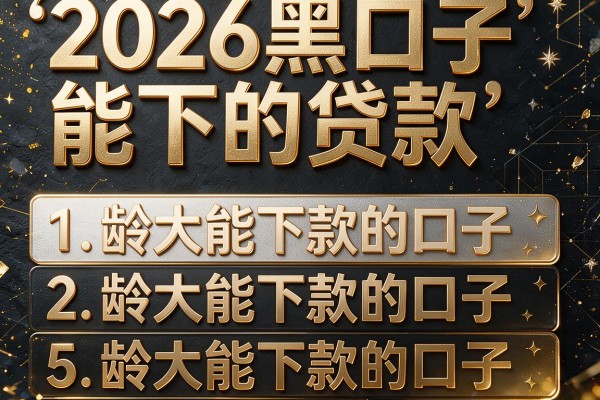 2026黑口子能下的贷款，详细阐述5个龄大能下款的口子
