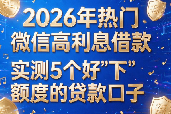 2026年热门微信高利息借款,实测5个好下额度的贷款口子
