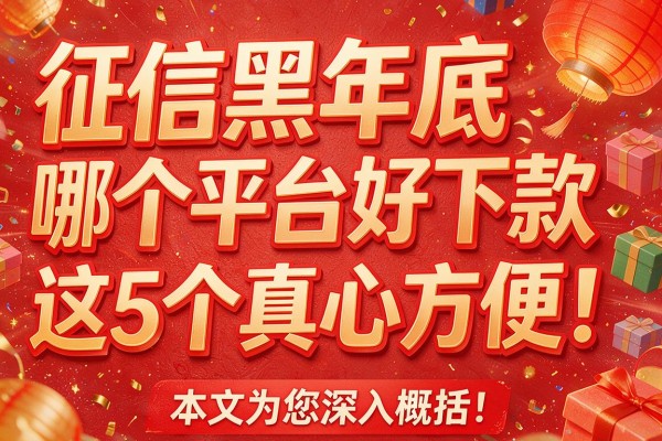 征信黑年底哪个平台好下款这5个真心方便！本文为您深入概括！
