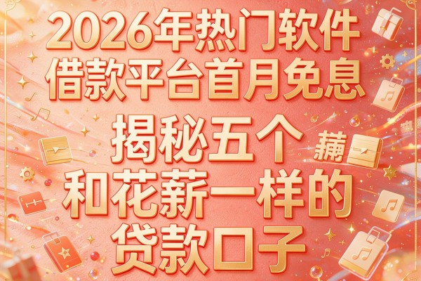 2026年热门软件借款平台首月免息，揭秘五个和花薪一样的贷款口子