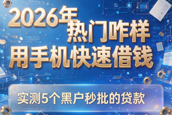 2026年热门咋样用手机快速借钱,实测5个黑户秒批的贷款