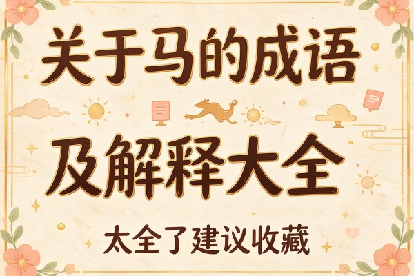 关于马的成语及解释大全,太全了建议收藏