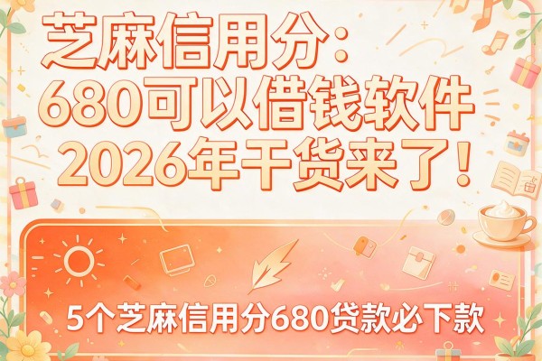 芝麻信用分680可以借钱软件2026年干货来了！深挖5个芝麻信用分680贷款必下款的平台