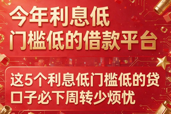 今年利息低门槛低的借款平台，这5个利息低门槛低的贷款口子必下周转少烦忧