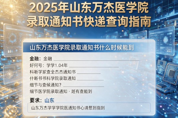 2025年山东万杰医学院录取通知书快递查询指南,山东万杰医学院录取通知书什么时候能到