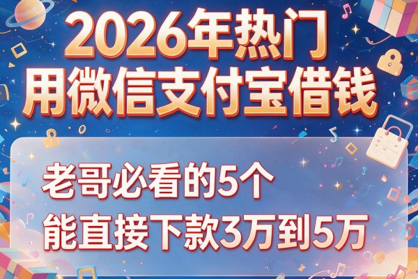 2026年热门用微信支付宝借钱,老哥必看的5个能直接下款3万到5万的app