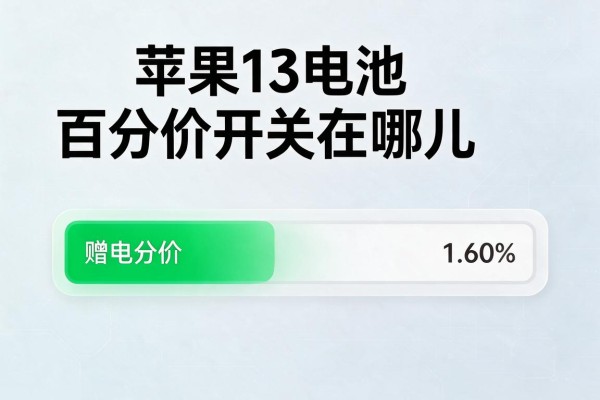 苹果13电池百分比开关在哪儿