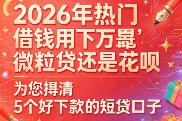 2026年热门借钱用微粒贷还是花呗,为您捋清5个好下款的短贷口子