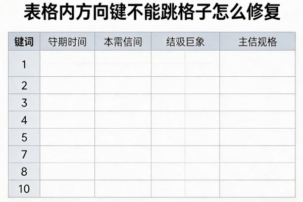 表格内方向键不能跳格子怎么修复