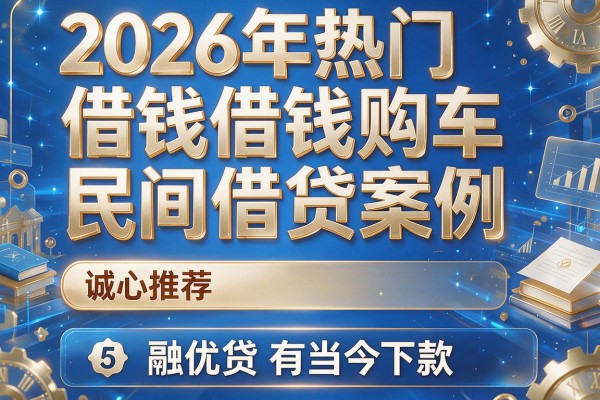 2026年热门借钱购车民间借贷案例,诚心推荐5个融优贷有当天下款