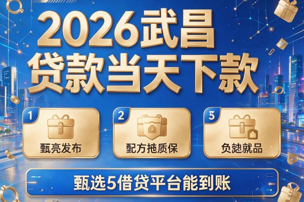 2026武昌贷款当天下款,甄选5款借贷平台能到账