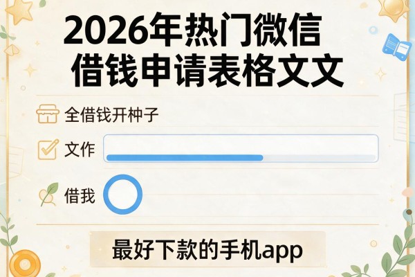 2026年热门微信借钱申请表格文文，最好下款的手机app