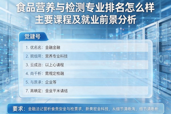 食品营养与检测专业排名怎么样_主要课程及就业前景分析