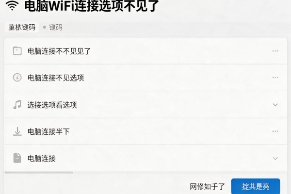 电脑WiFi连接选项不见了