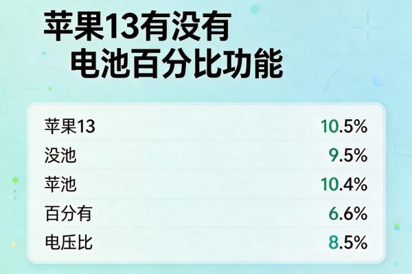 苹果13有没有电池百分比功能