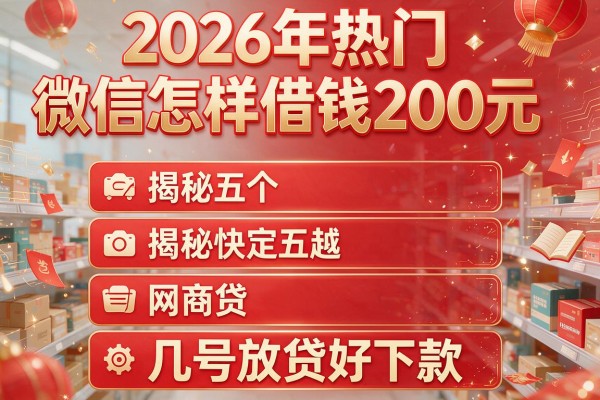2026年热门微信怎样借钱200元，揭秘五个网商贷几号放贷好下款