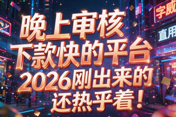 晚上审核下款快的平台，2026刚出来的还热乎着！