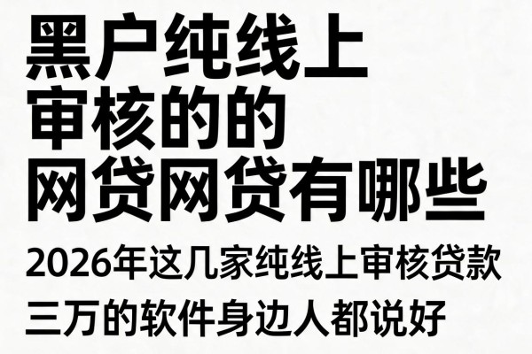 黑白户纯线上审核的网贷有哪些,2026年这几家纯线上审核贷款三万的软件身边人都说好