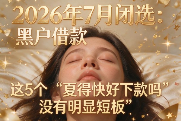 2026年7月闭眼选:黑户借款,这5个"夏得快好下款吗"没有明显短板,稳如老狗